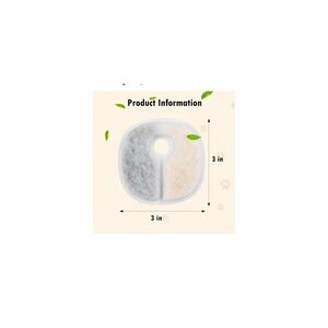 16 Pack Pet Fountain Replacement Filters for Cheerble Pumpless E1 E1+ 3in x 3in